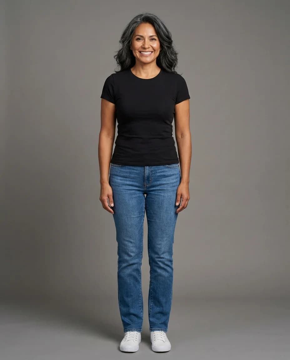 AI fashion photoshoot - model in 40s example