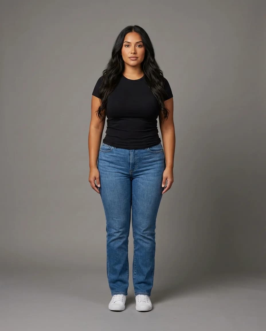 AI fashion photoshoot - curvy model example