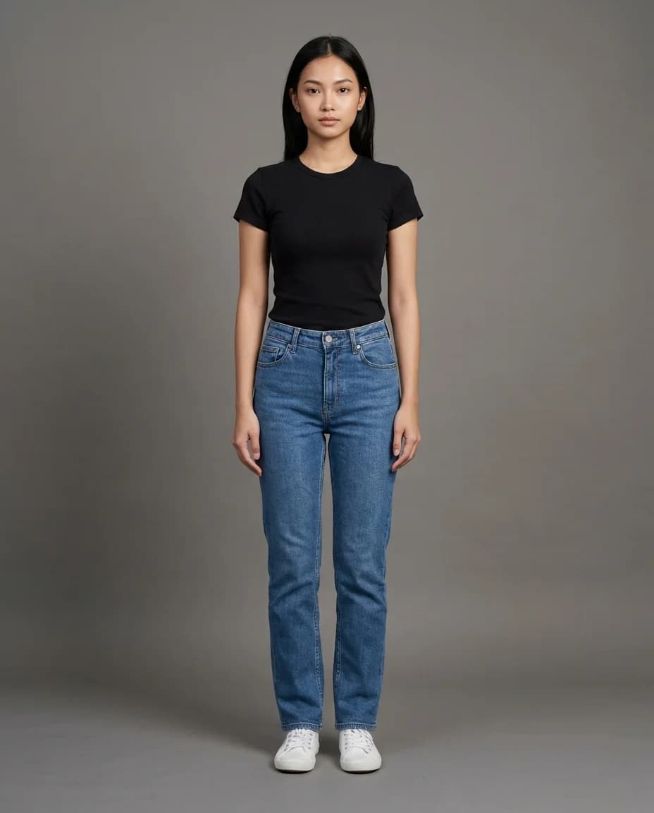 AI fashion photoshoot - petite model example