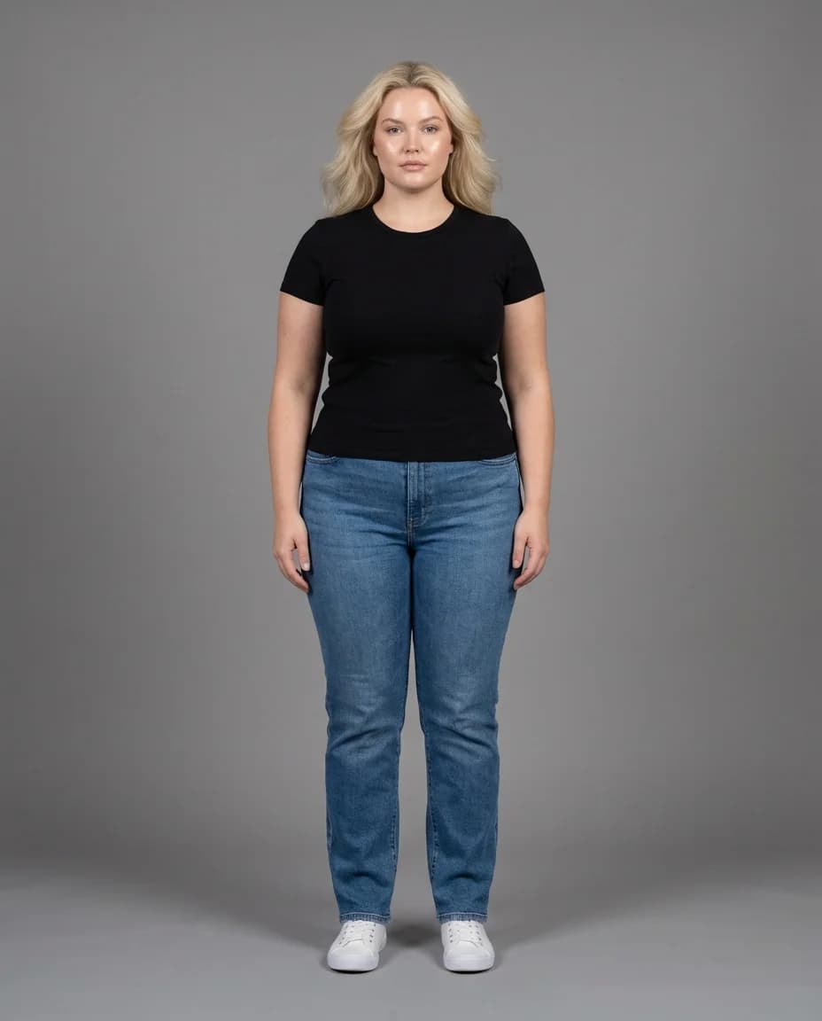 AI fashion photoshoot - plus-size model example