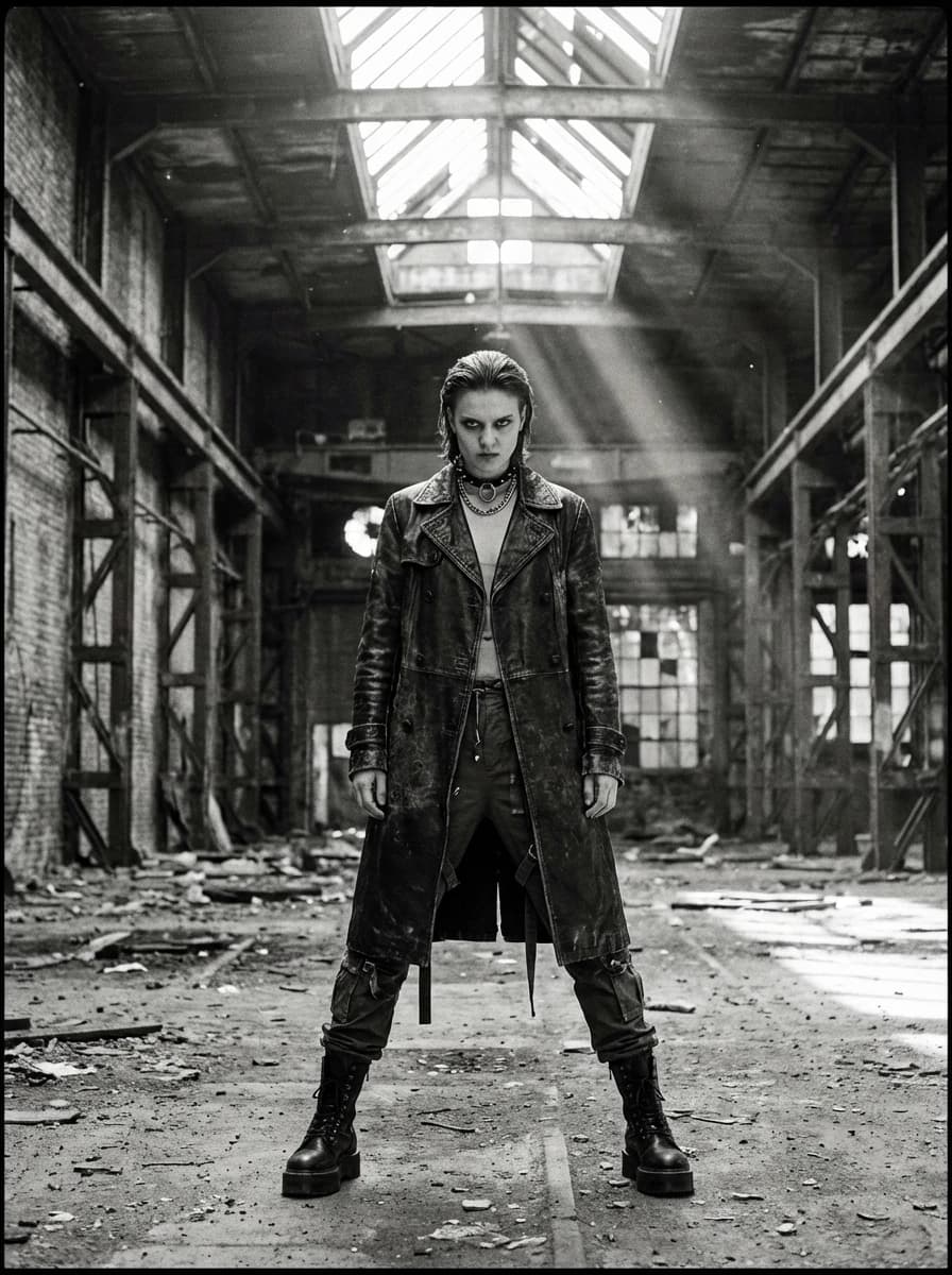 Abandoned Industrial Warehouse fashion photography example 1