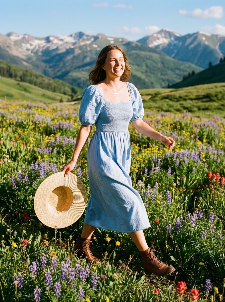 Alpine Wildflower Meadow fashion photography example 1