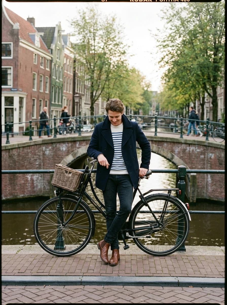 Amsterdam Historic Canal Bridge fashion photography example 1
