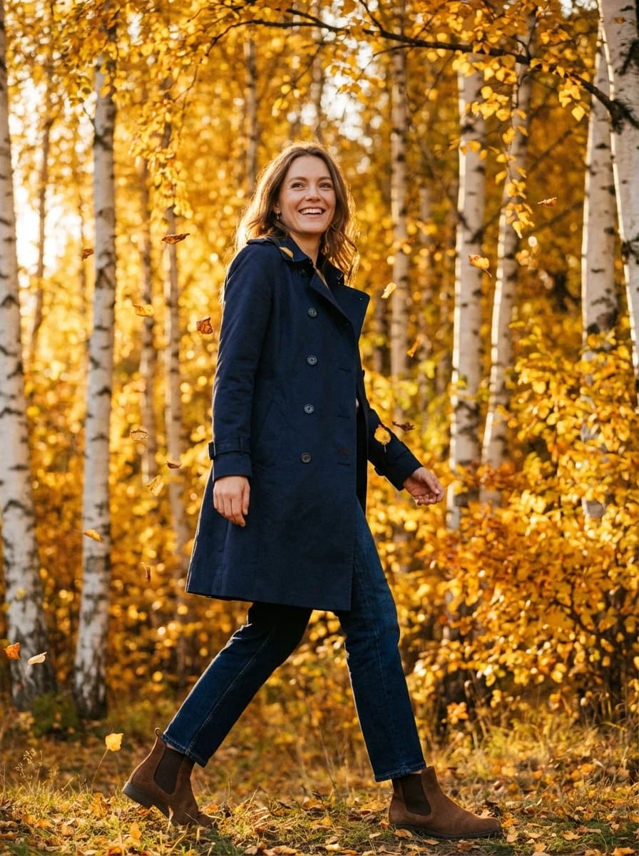 Autumn Birch Forest fashion photography example 1