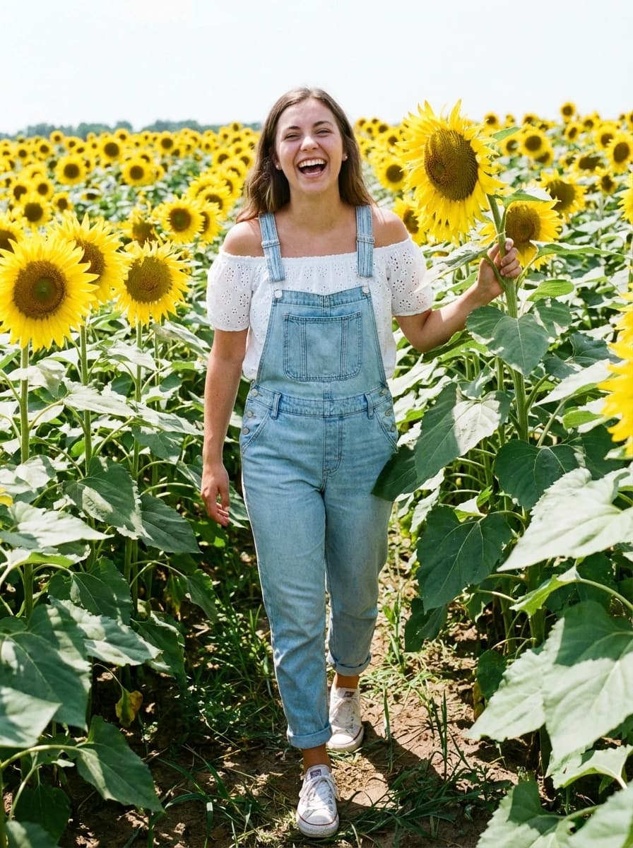 Bright Sunflower Field fashion photography example 1