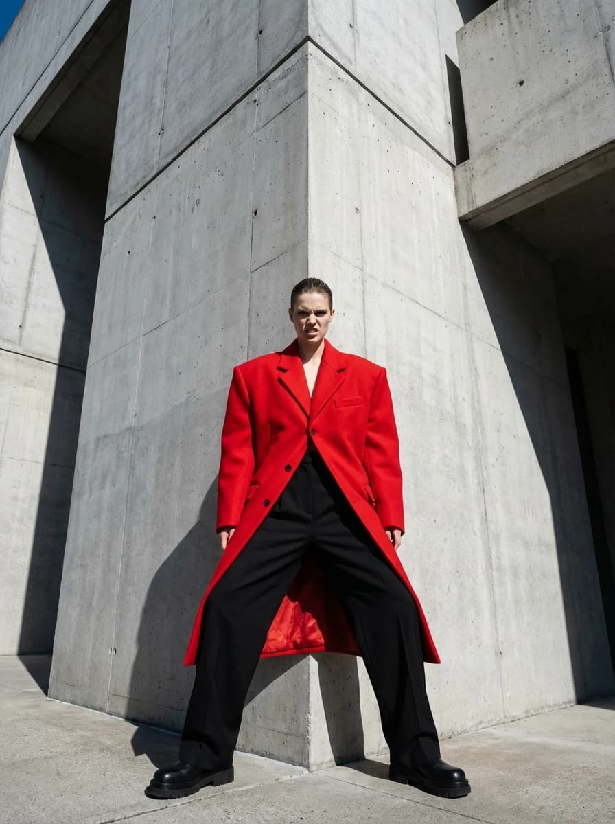 Brutalist Concrete Architecture fashion photography example 1