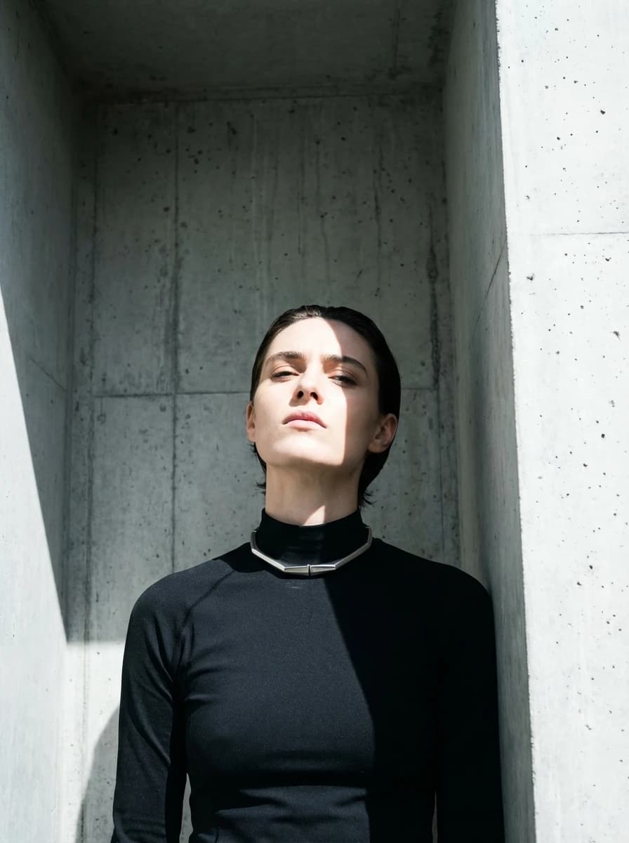 Brutalist Concrete Architecture fashion photography example 2