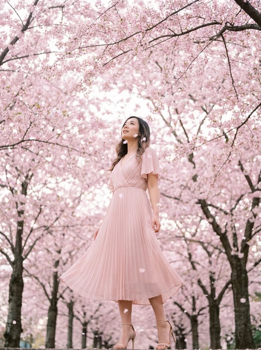 Cherry Blossom Orchard fashion photography example 1