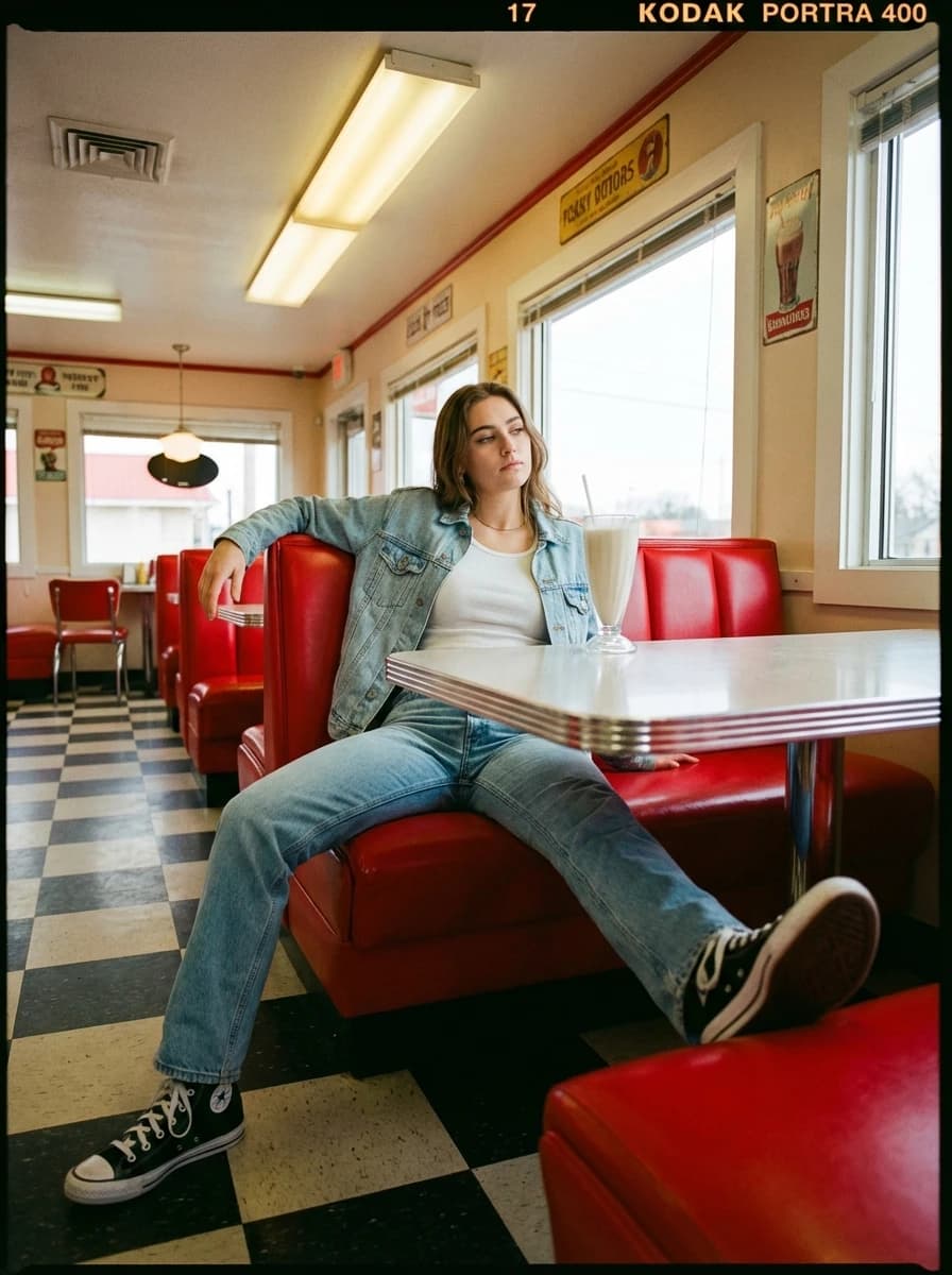 Classic American Vintage Diner fashion photography example 1