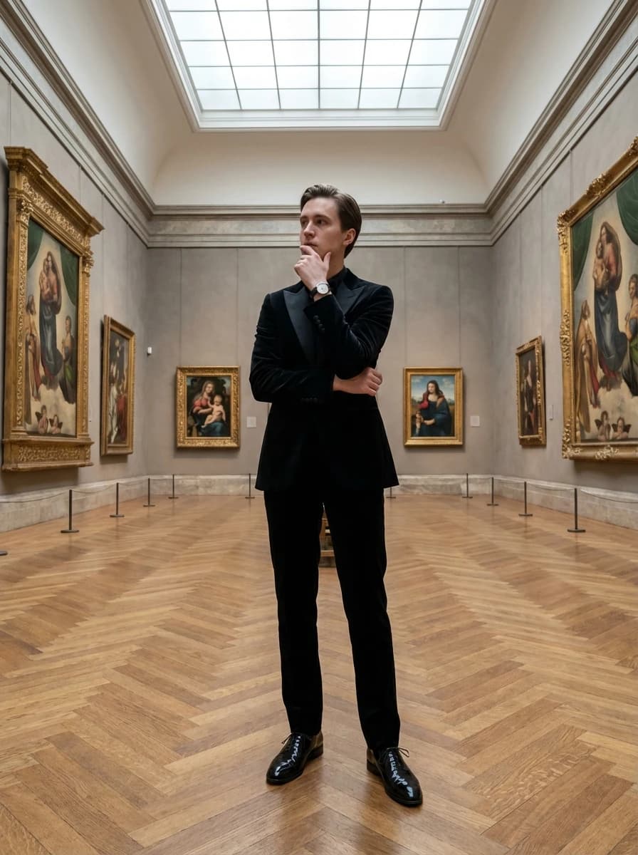 Classic European Art Museum fashion photography example 1