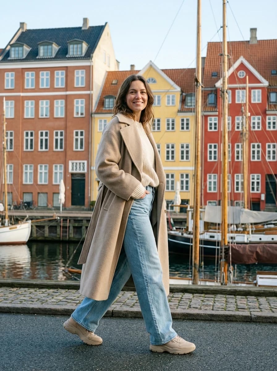 Copenhagen Colorful Harbor fashion photography example 1