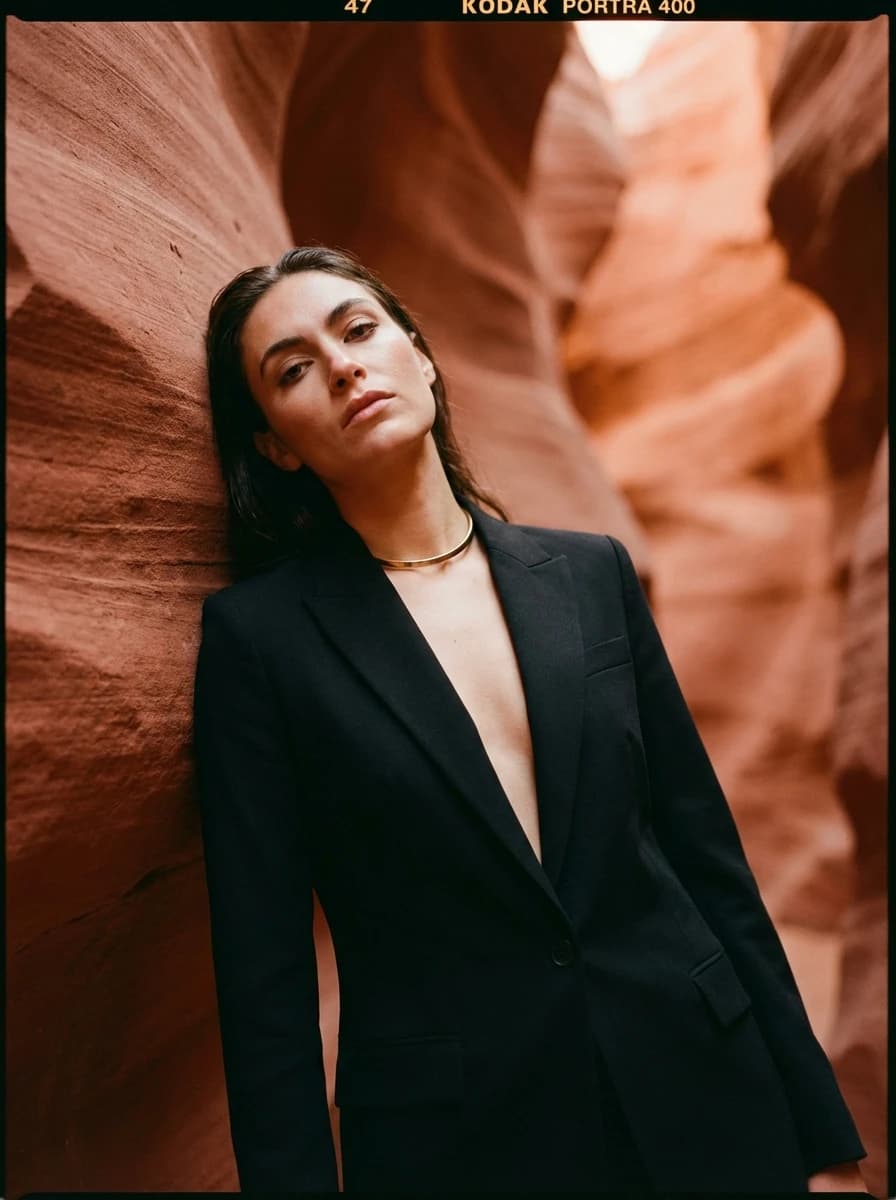 Deep Red Slot Canyon fashion photography example 2