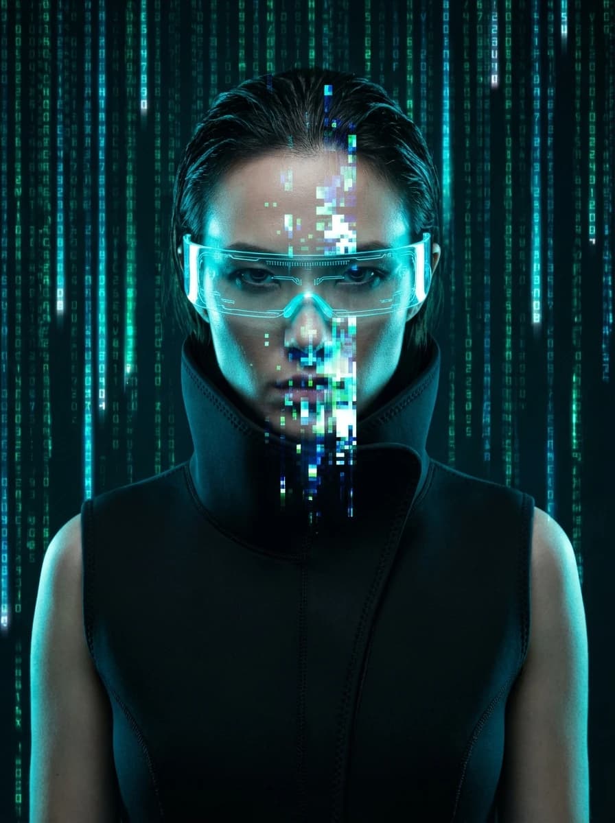 Digital Metaverse Glitch Environment fashion photography example 2