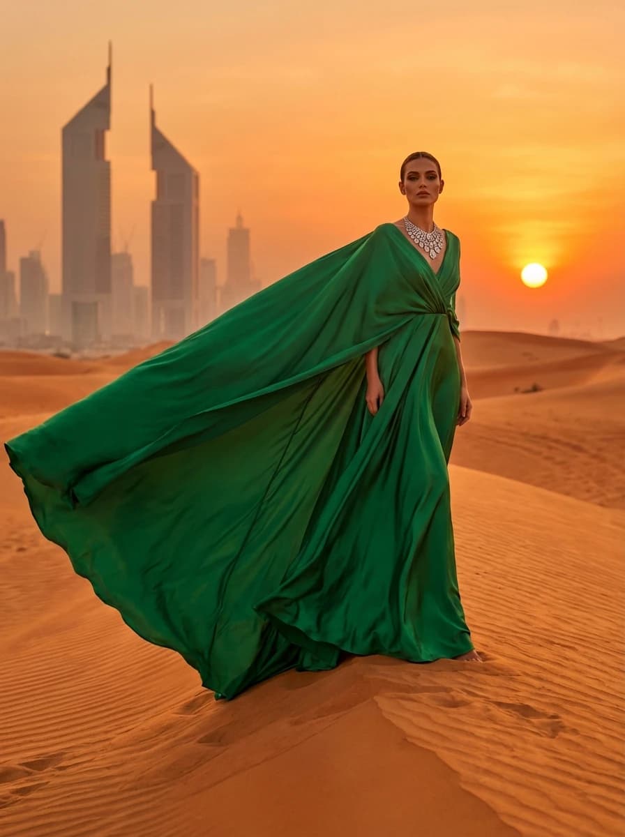 Dubai Futuristic Skyline fashion photography example 1