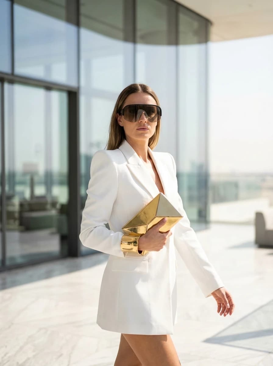Dubai Futuristic Skyline fashion photography example 2