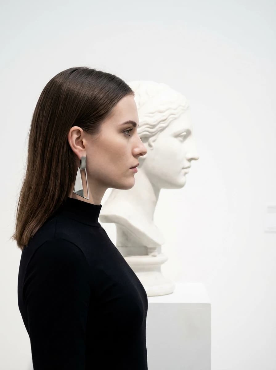 Empty Museum Gallery with Sculptures fashion photography example 2