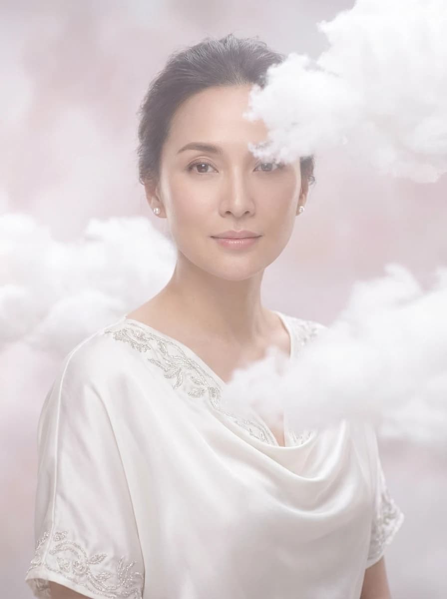 Ethereal Cloudscape fashion photography example 2