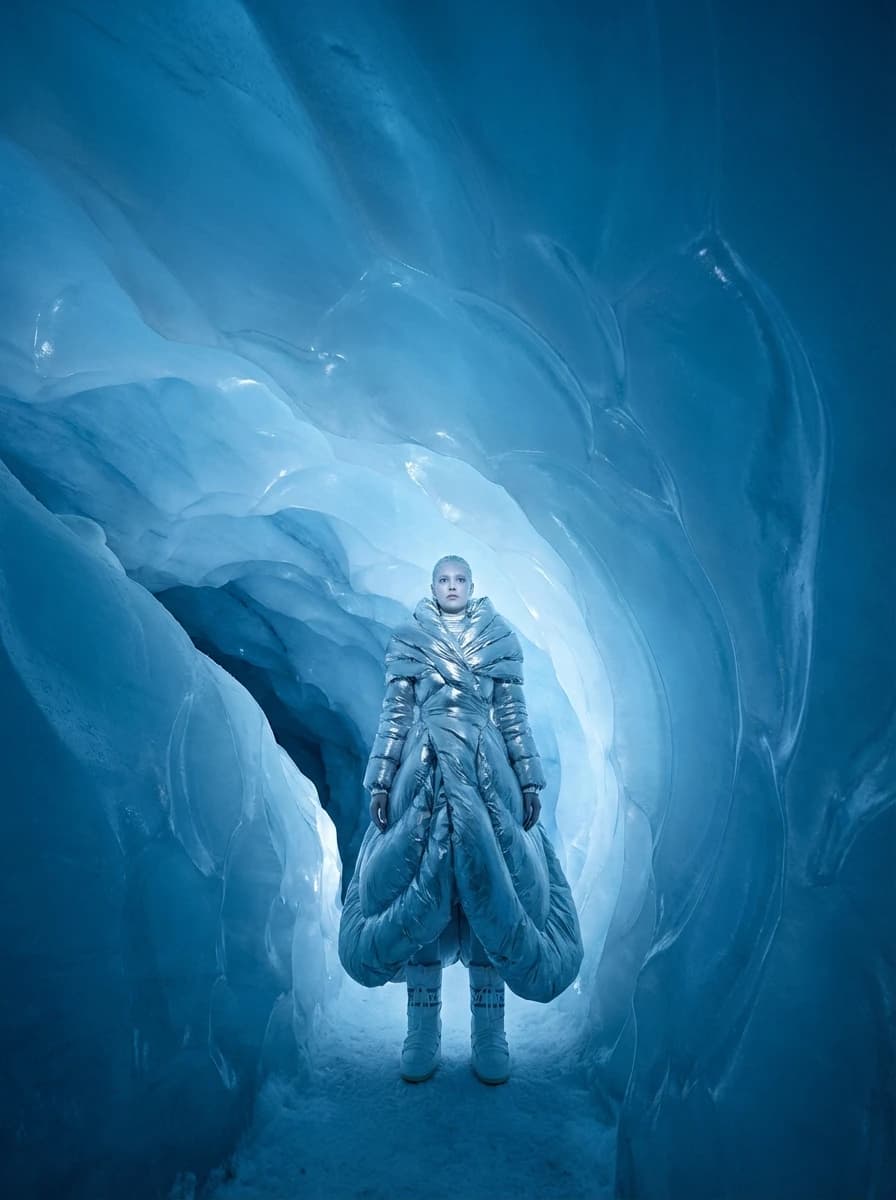 Glacier Ice Cave fashion photography example 1