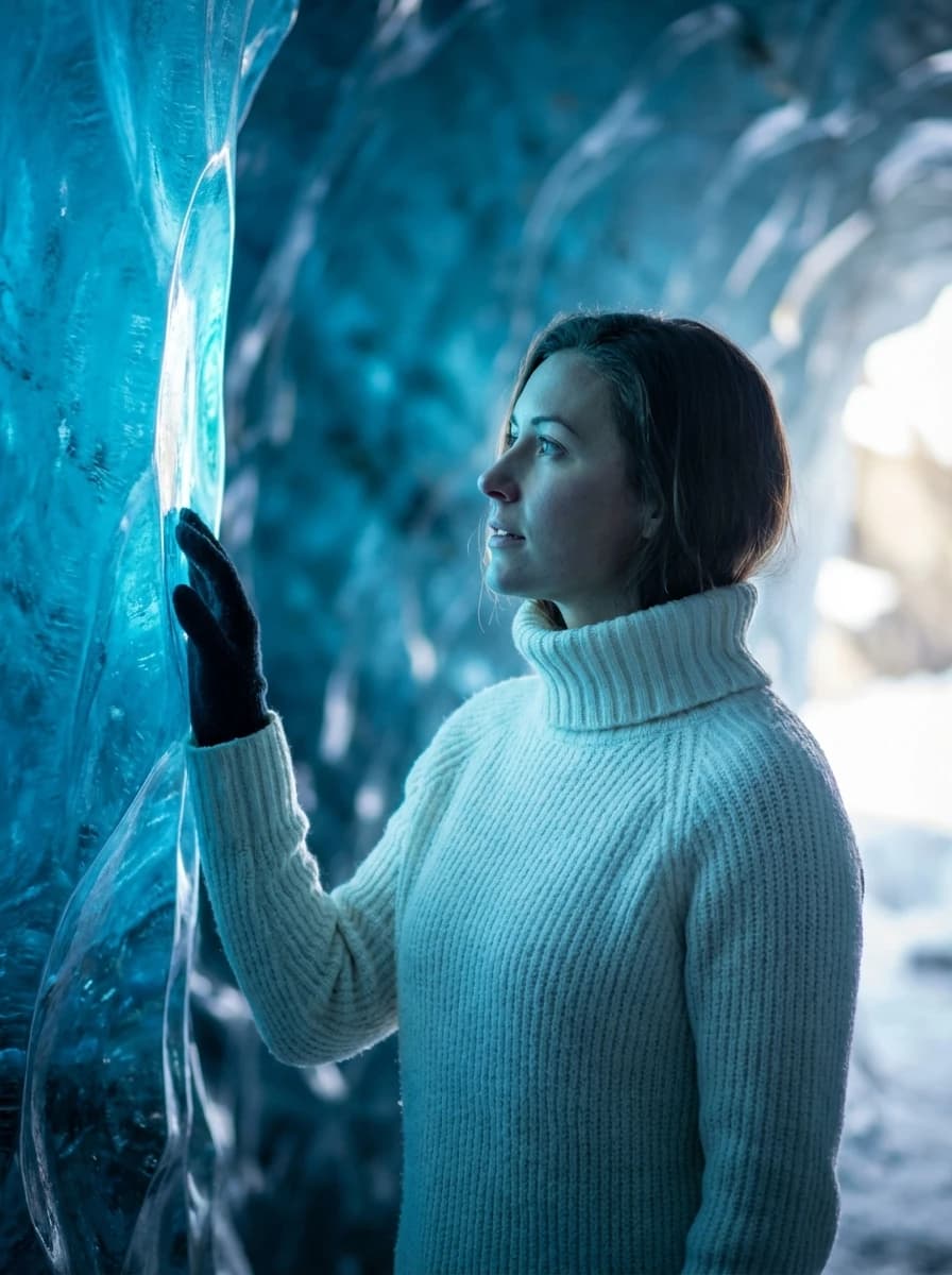 Glacier Ice Cave fashion photography example 2