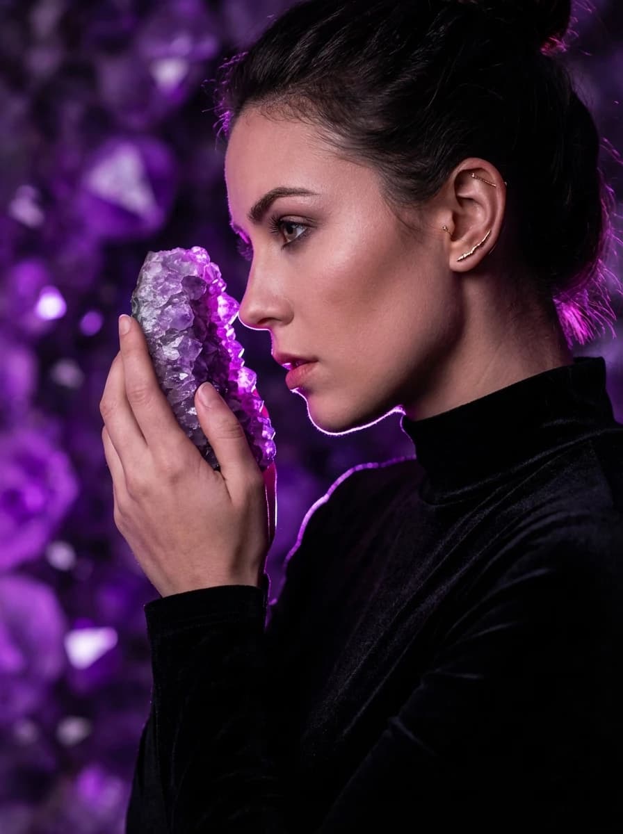 Glowing Crystal Cave fashion photography example 2