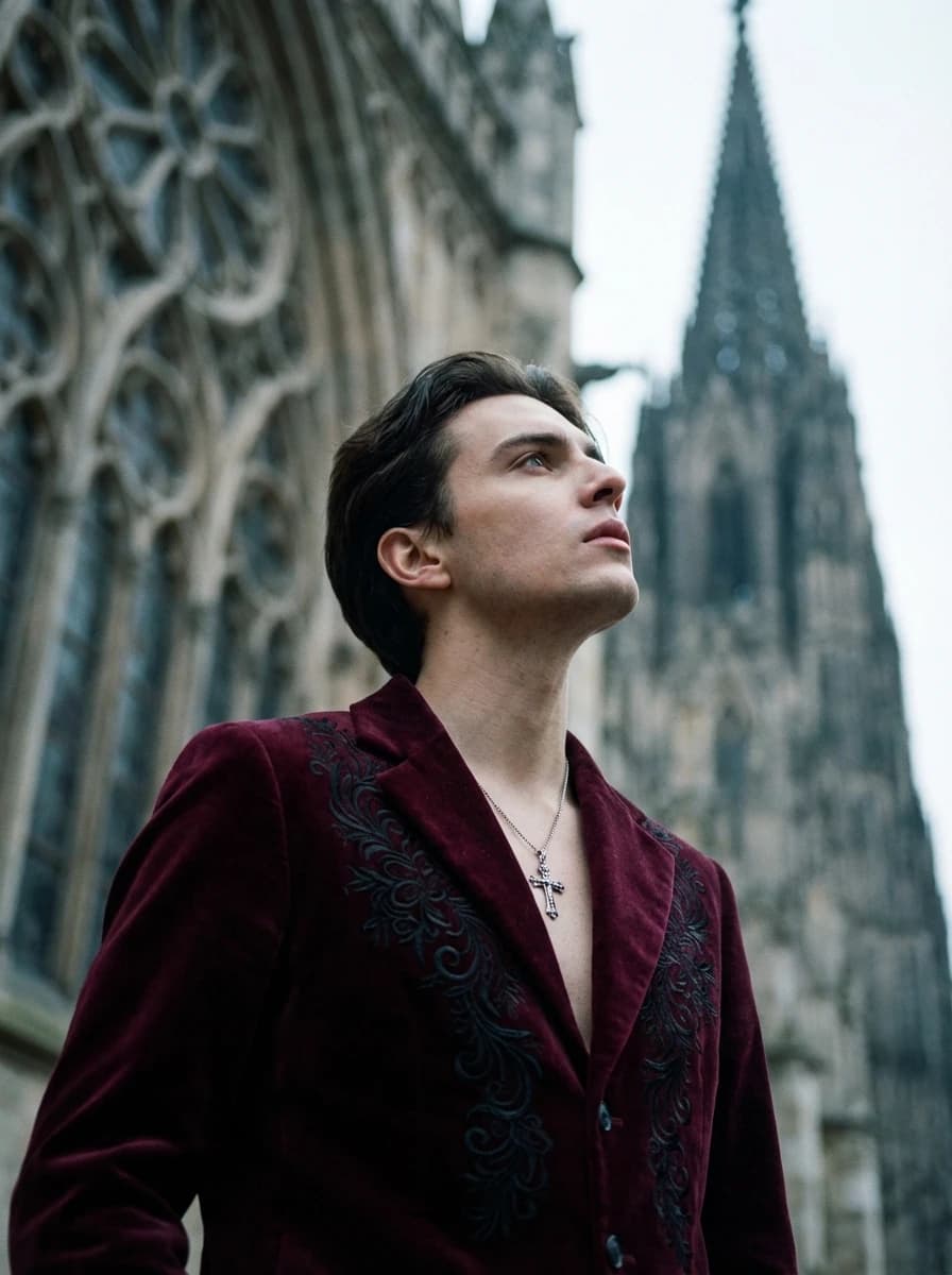 Gothic Cathedral Exterior fashion photography example 2