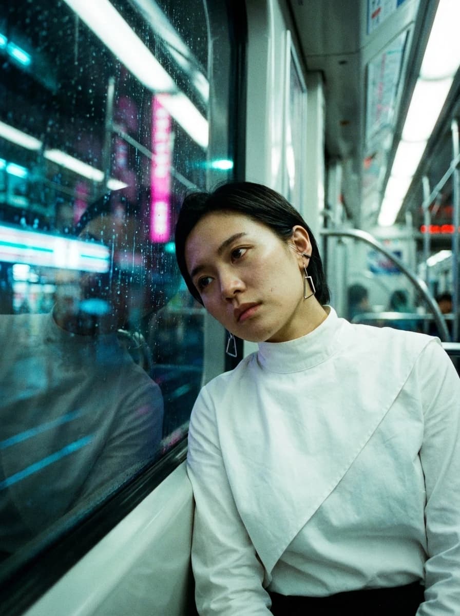 High-Speed Bullet Train Window fashion photography example 2