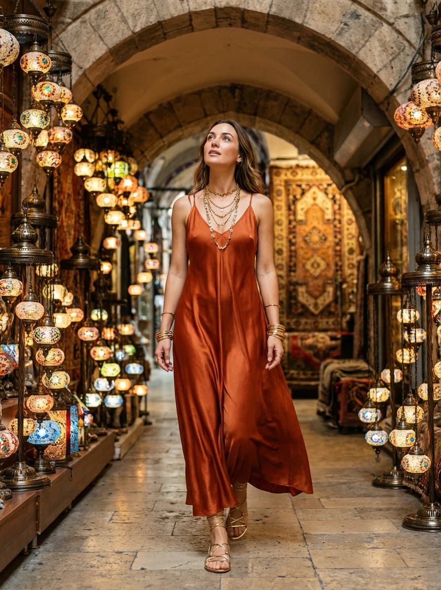 Istanbul Lantern-Lit Bazaar fashion photography example 1