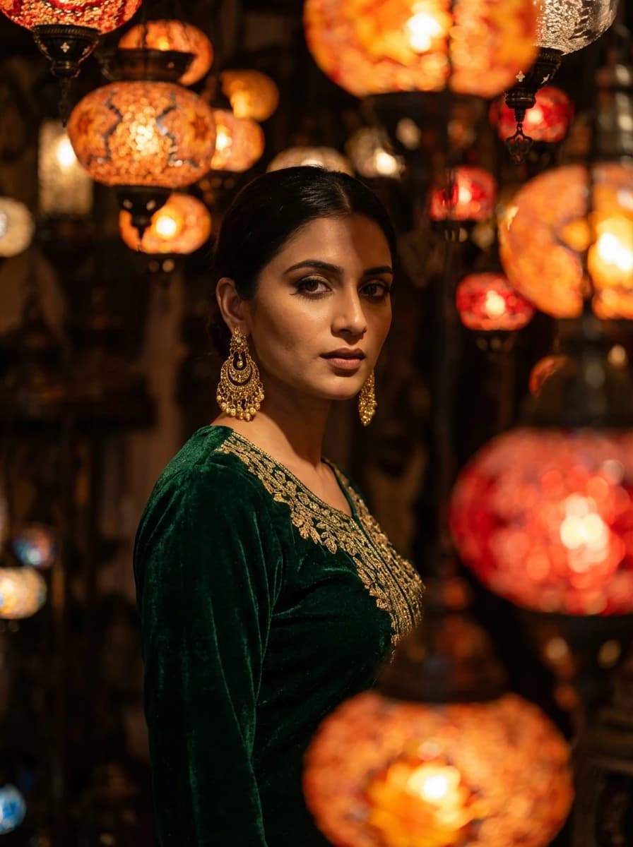 Istanbul Lantern-Lit Bazaar fashion photography example 2