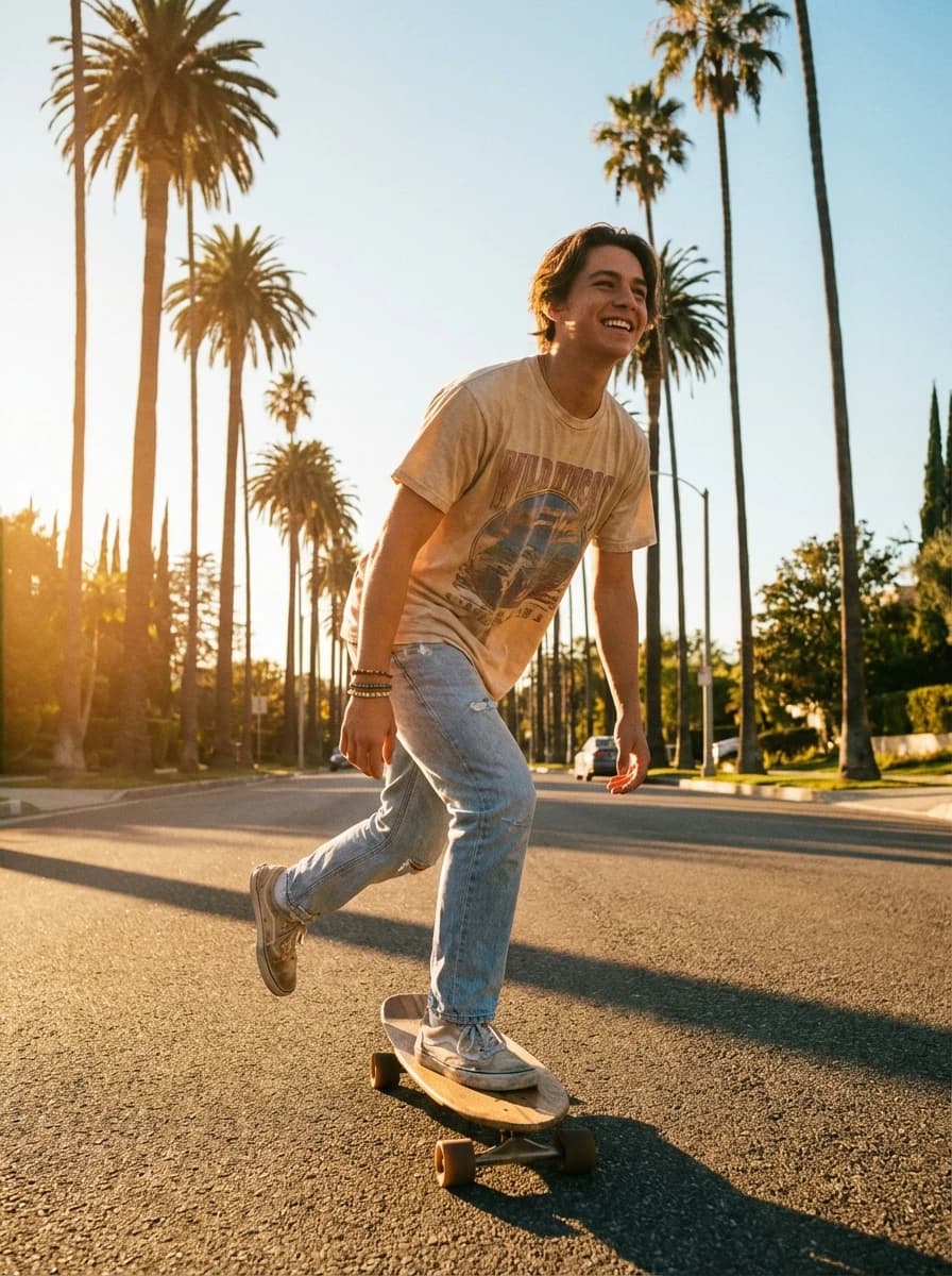 LA Palm Tree Boulevard fashion photography example 1