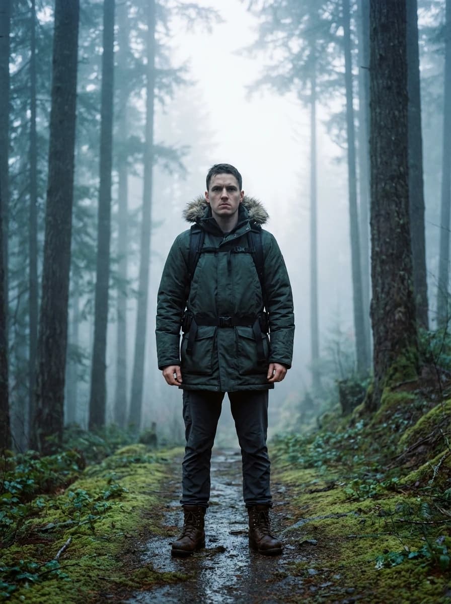 Misty Pine Forest fashion photography example 1
