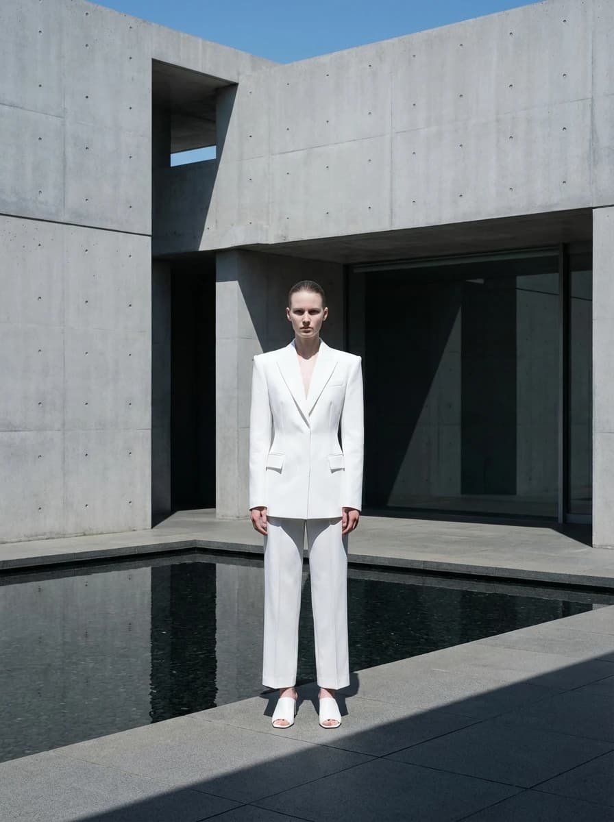 Modern Minimalist Concrete Villa fashion photography example 1