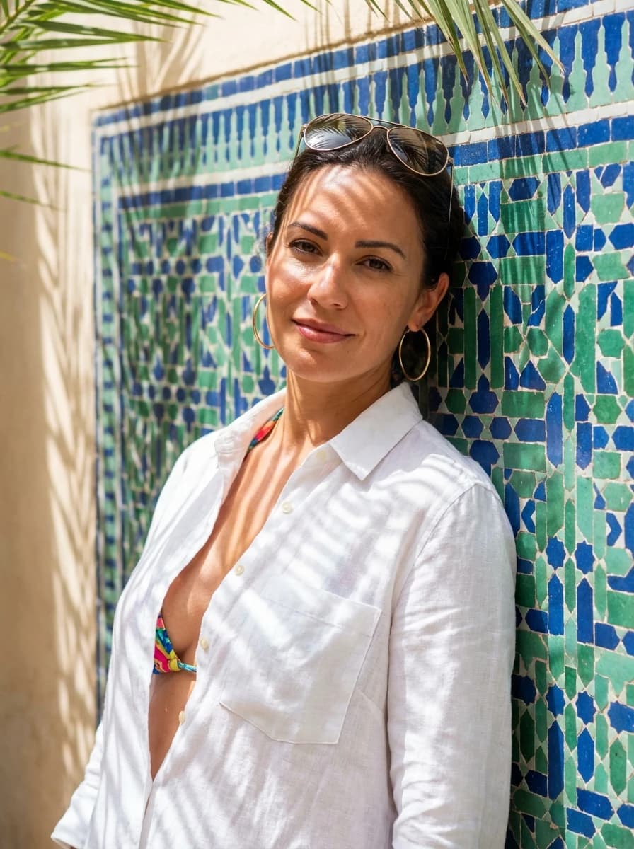 Moroccan Riad with Mosaic Tiles fashion photography example 2