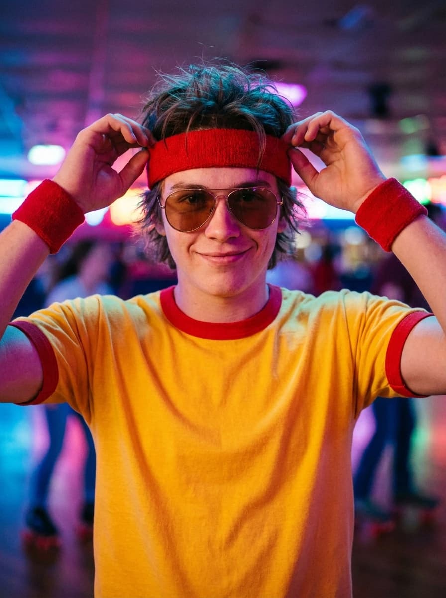 Neon-Lit Roller Rink fashion photography example 2