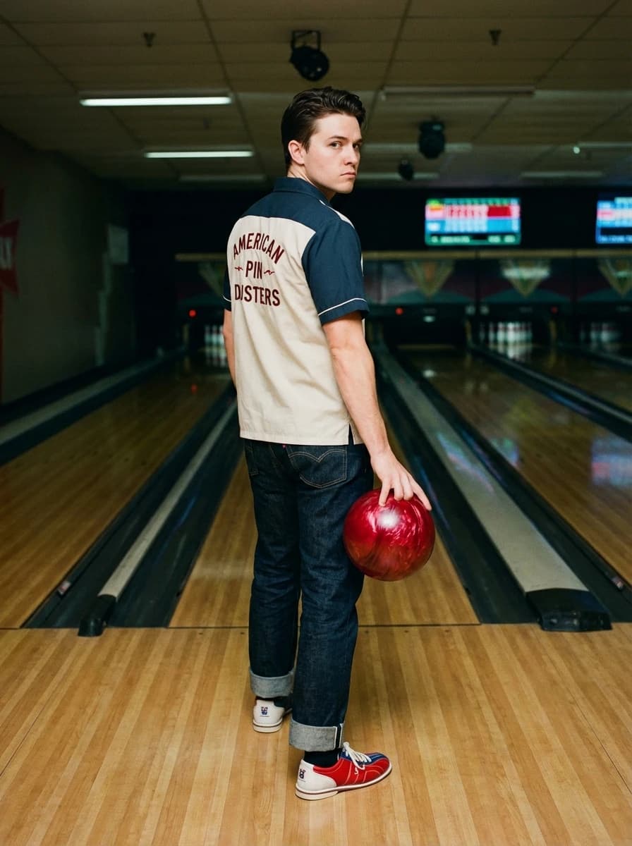 Old-School Bowling Alley fashion photography example 1