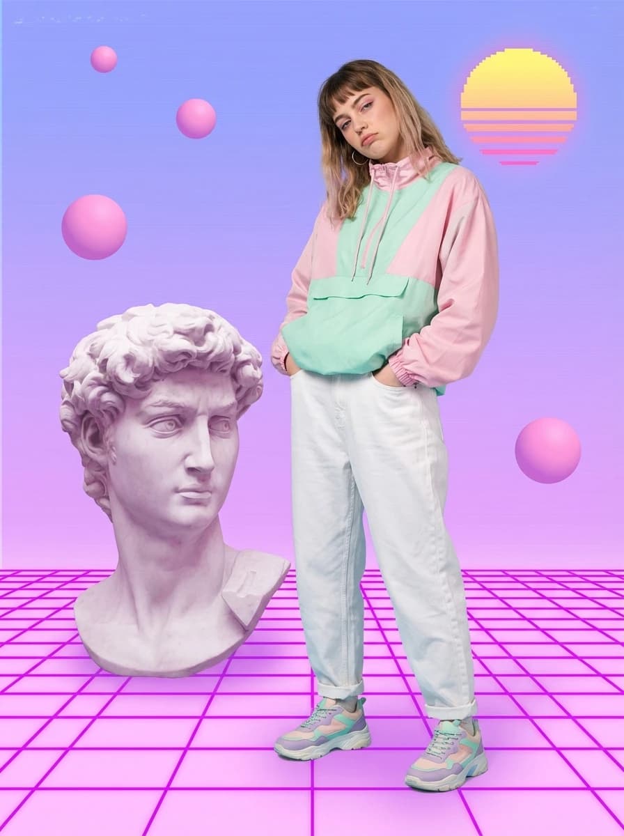Pastel Vaporwave Dreamscape fashion photography example 1