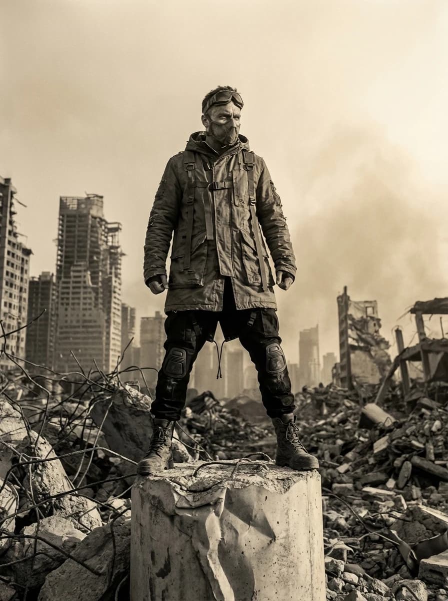 Post-Apocalyptic City Ruins fashion photography example 1