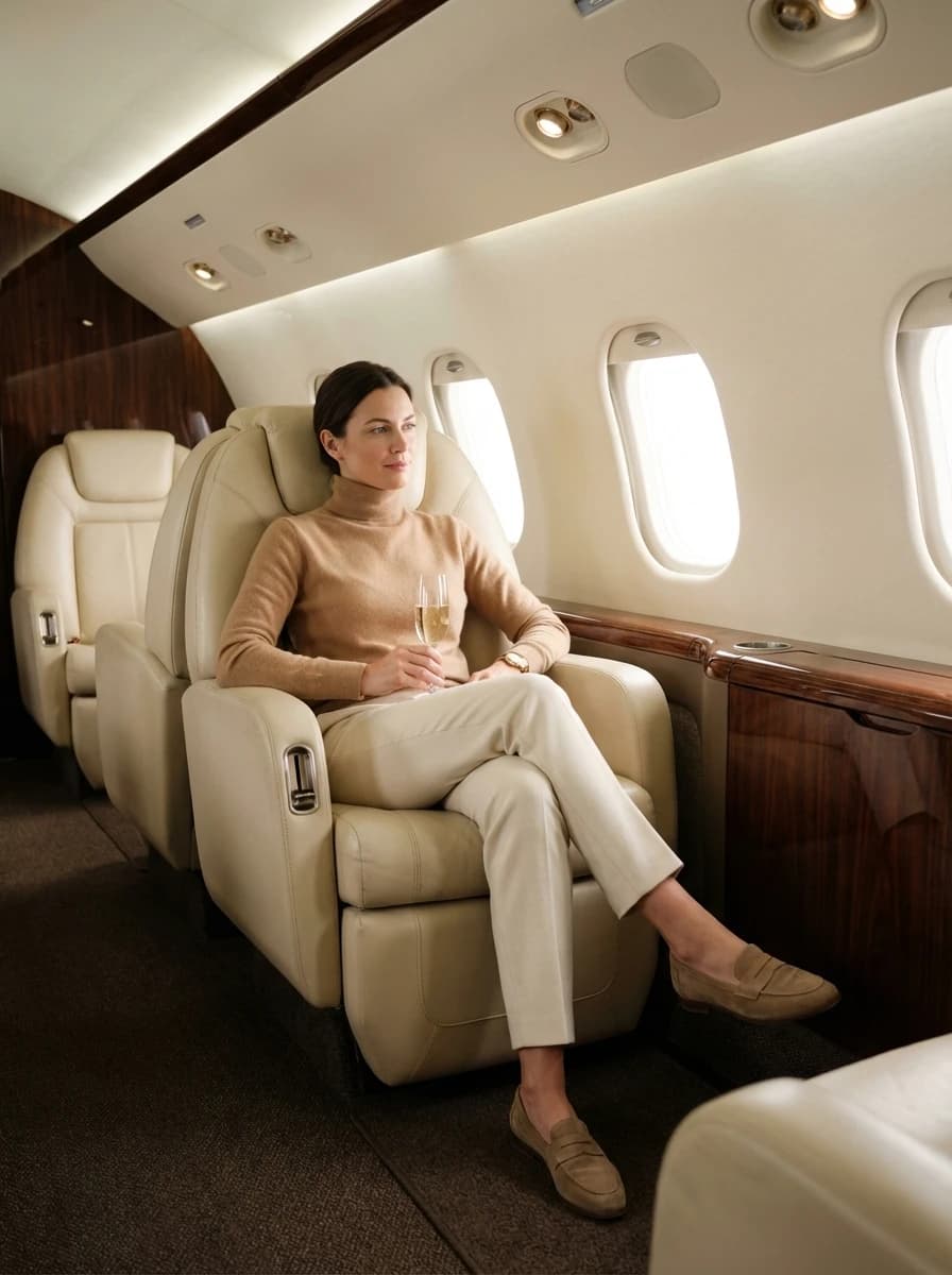 Private Jet Interior fashion photography example 1