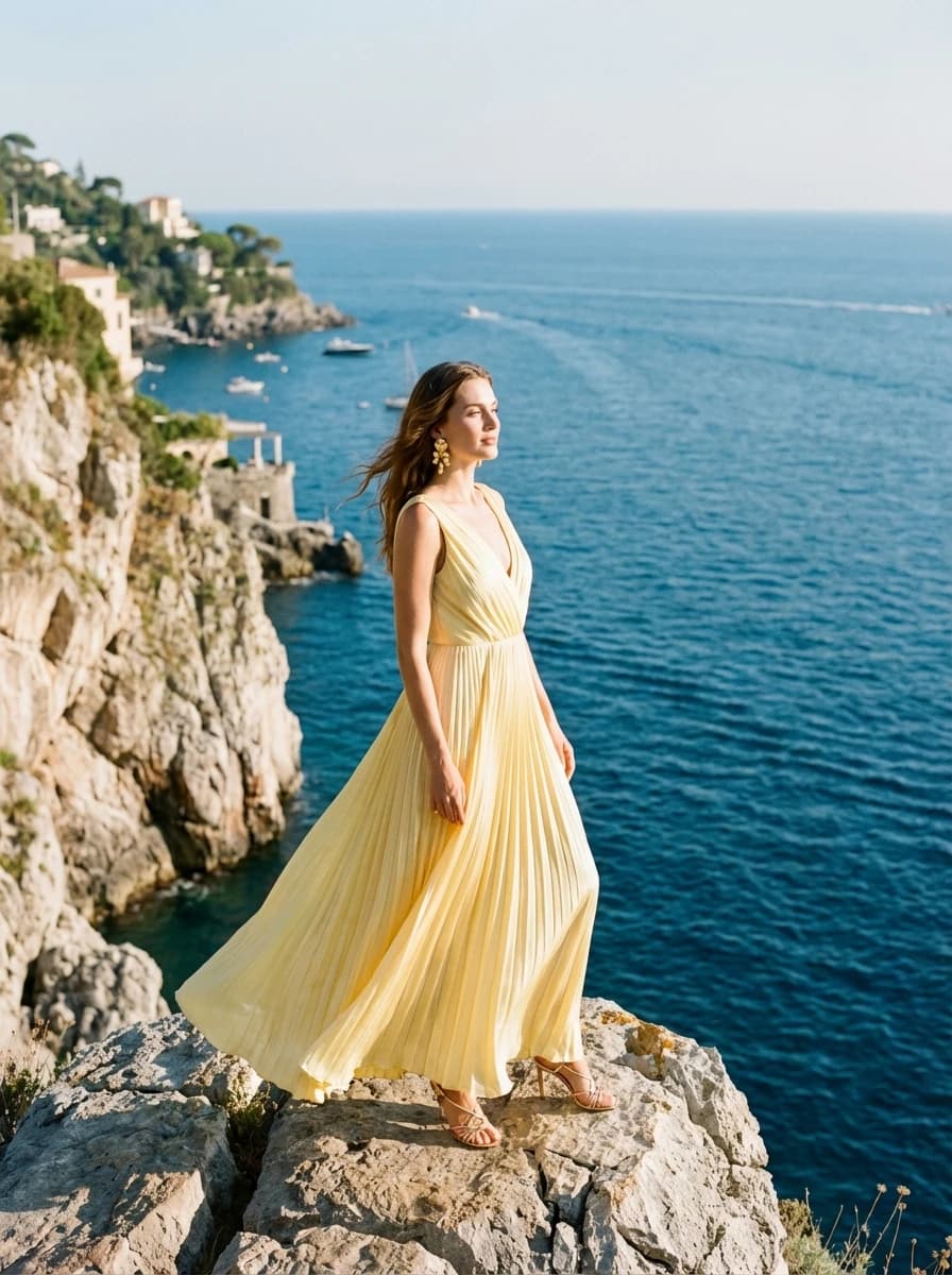 Rocky Cliffside Coastline fashion photography example 1