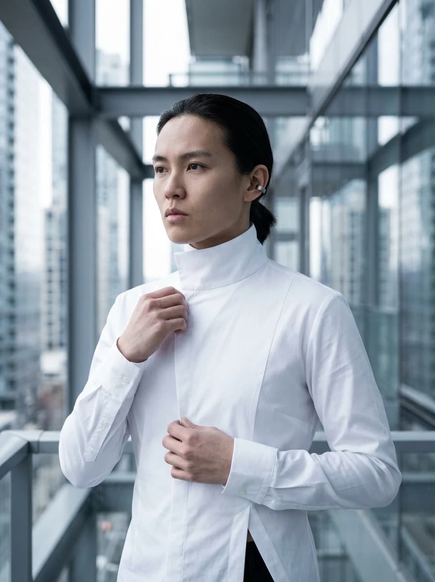 Shanghai Futuristic Skyscraper District fashion photography example 2