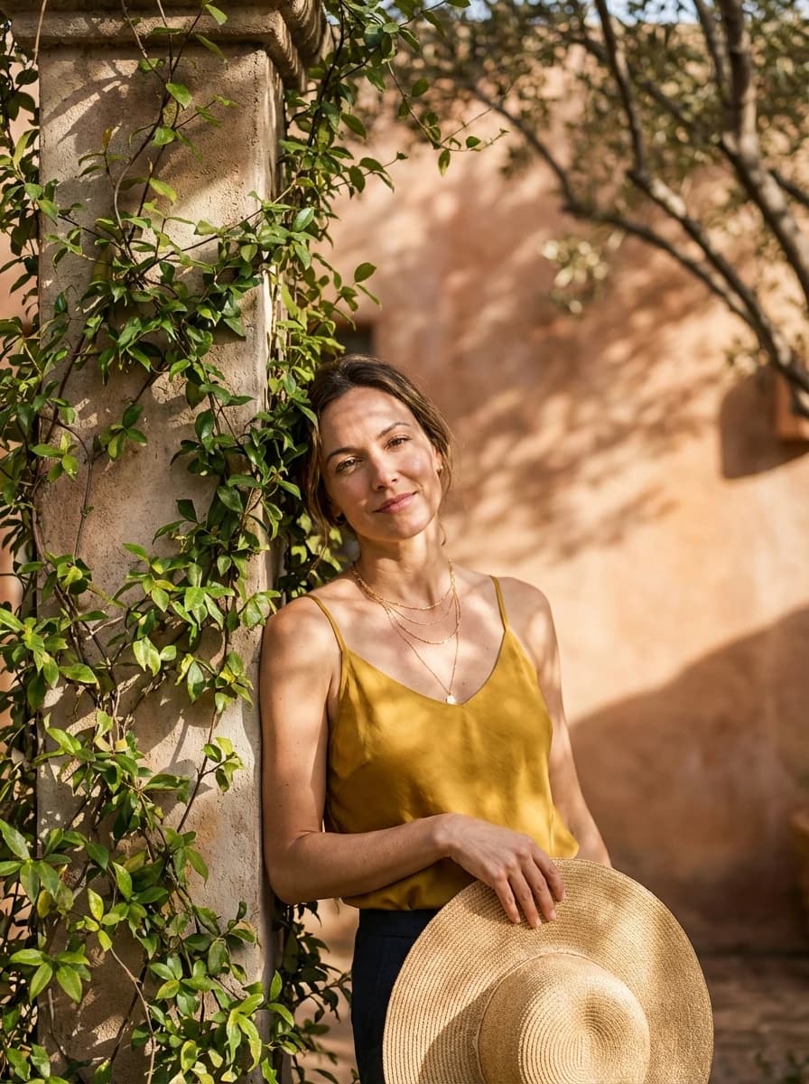 Spanish Colonial Courtyard fashion photography example 2