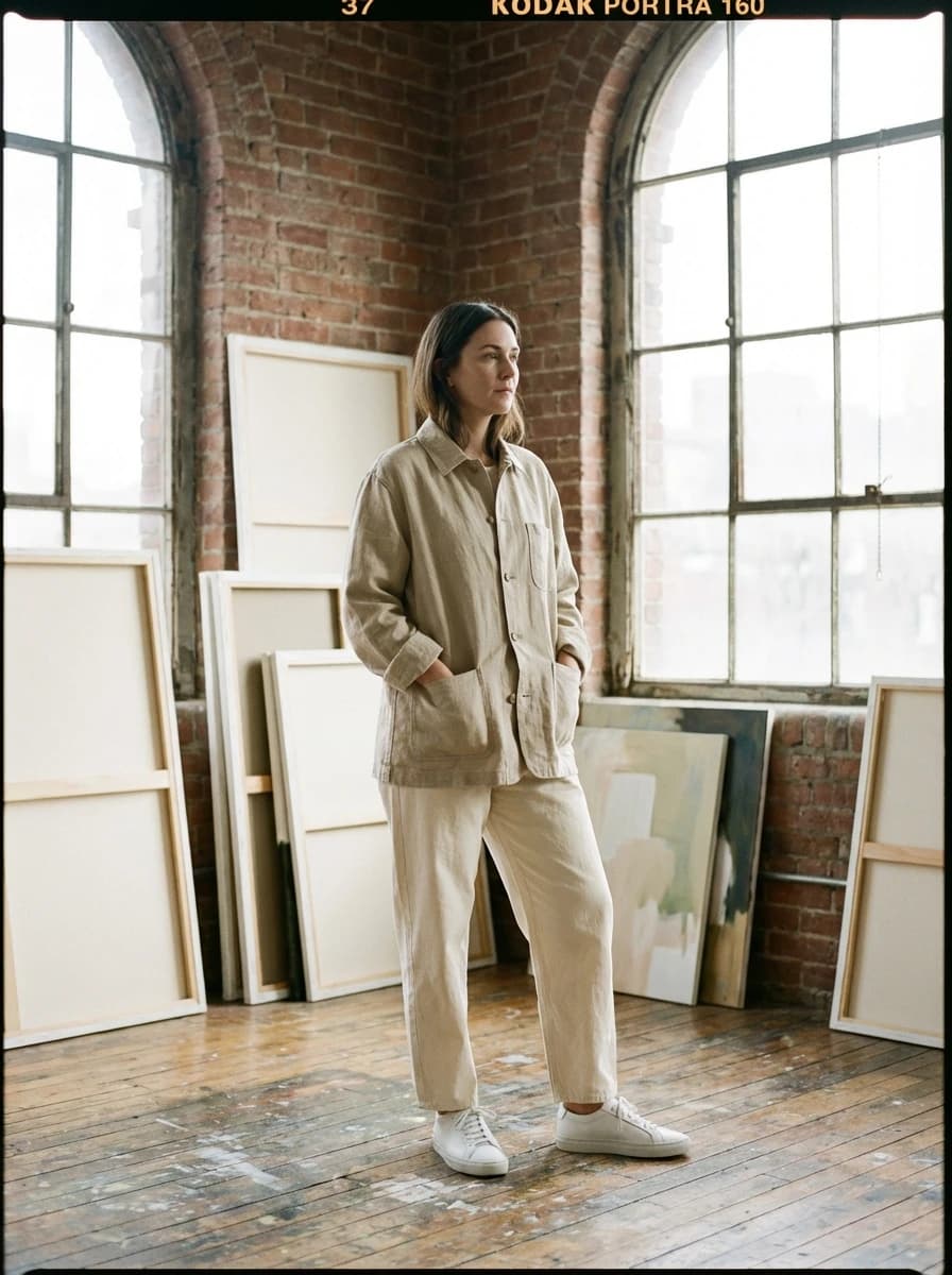 Sun-Drenched Artist Studio fashion photography example 1