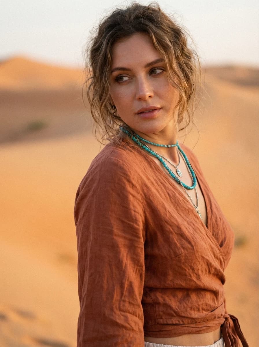 Sweeping Saharan Sand Dunes fashion photography example 2