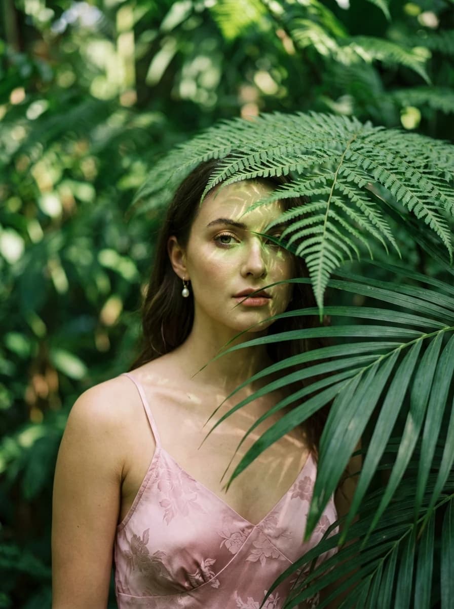 Victorian Greenhouse full of Exotic Plants fashion photography example 2