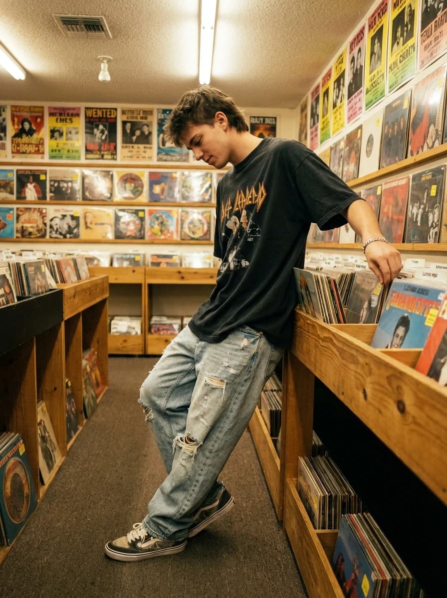 Vintage Record Store fashion photography example 1