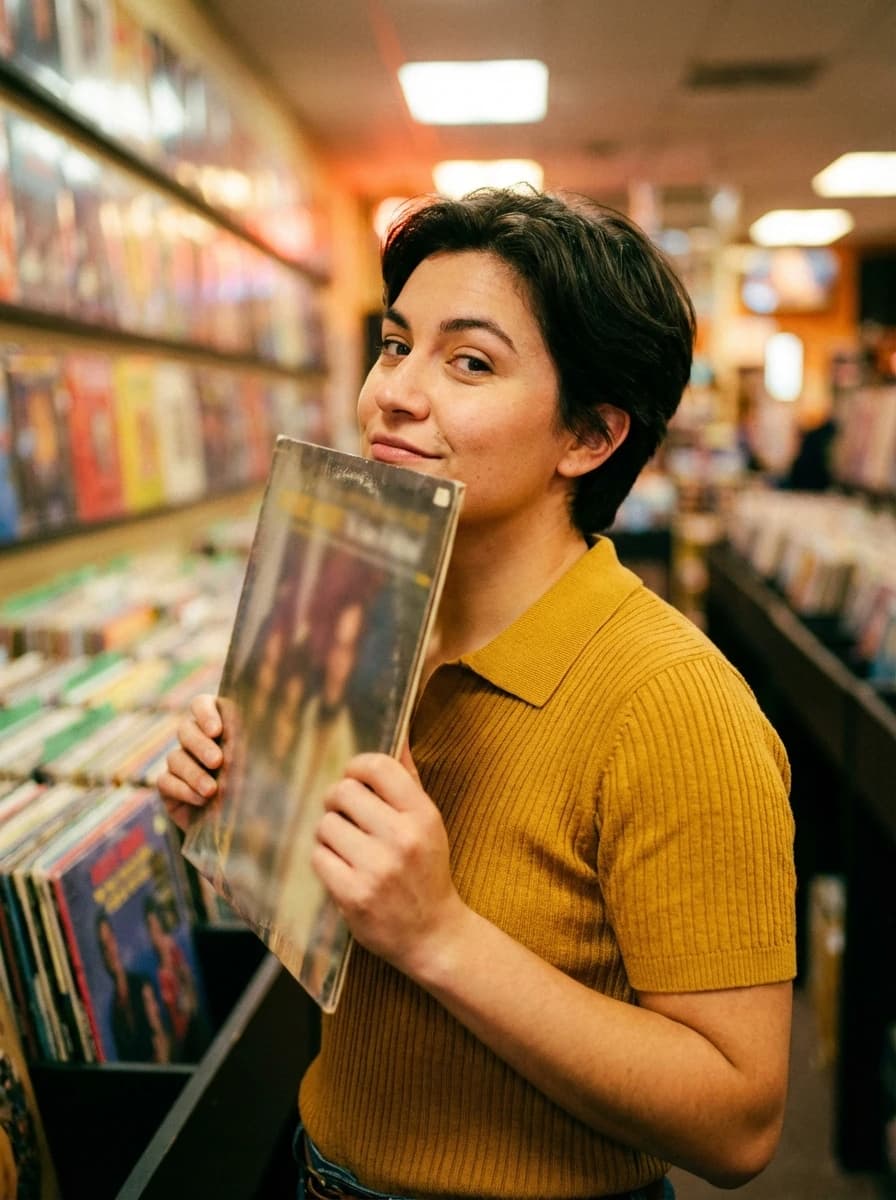 Vintage Record Store fashion photography example 2