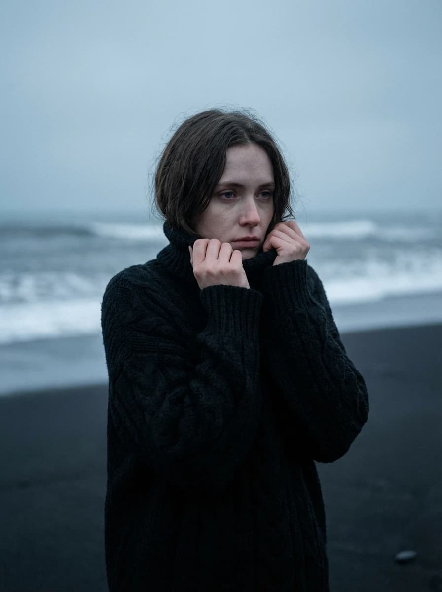 Volcanic Black Sand Beach fashion photography example 2
