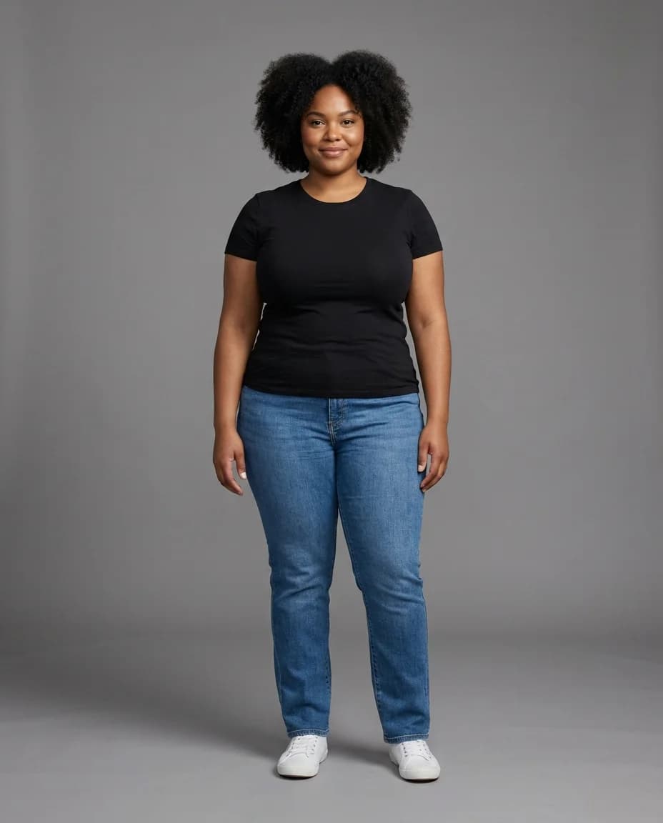 AI fashion photoshoot - plus-size model style example
