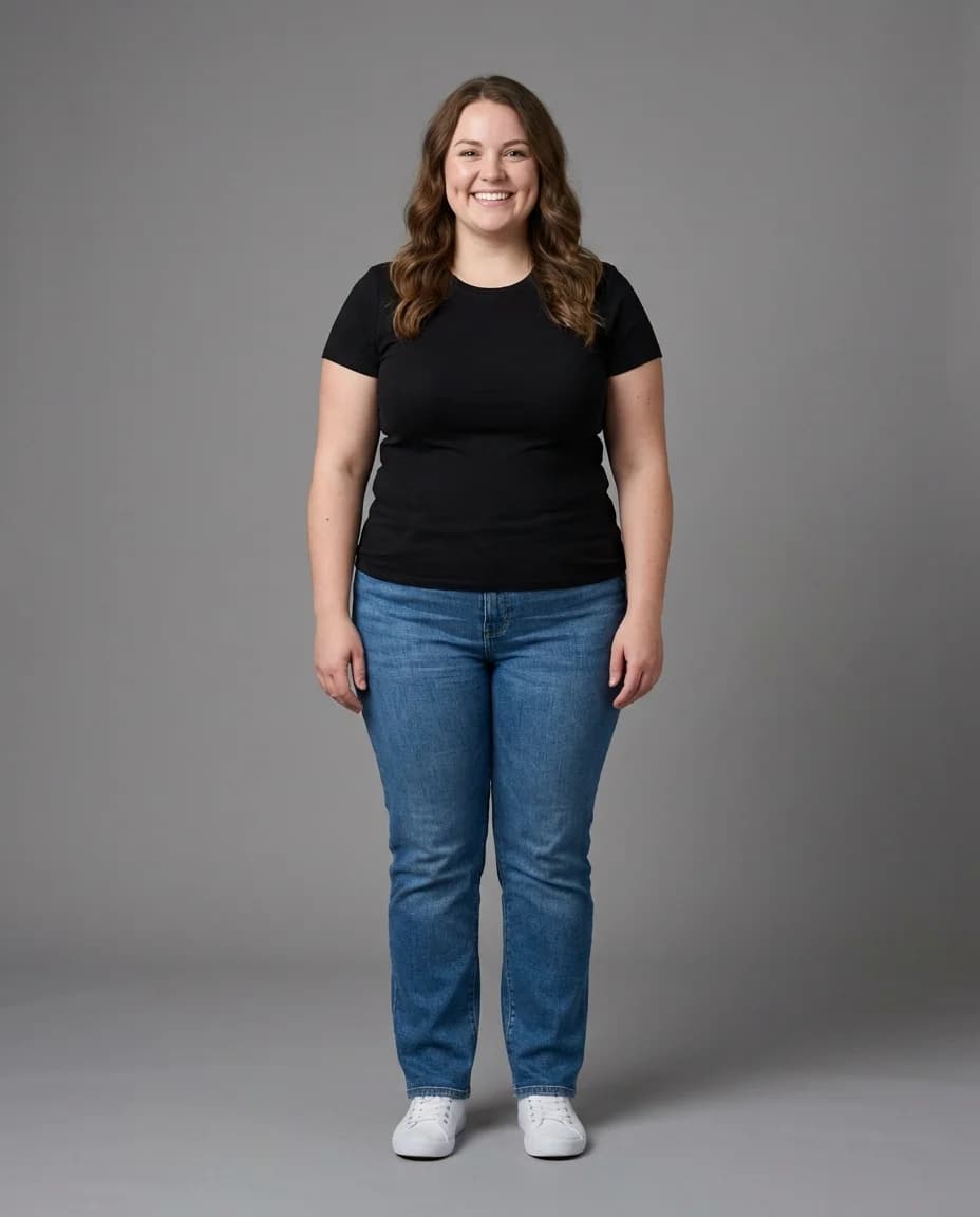 AI fashion photoshoot - curvy fashion model