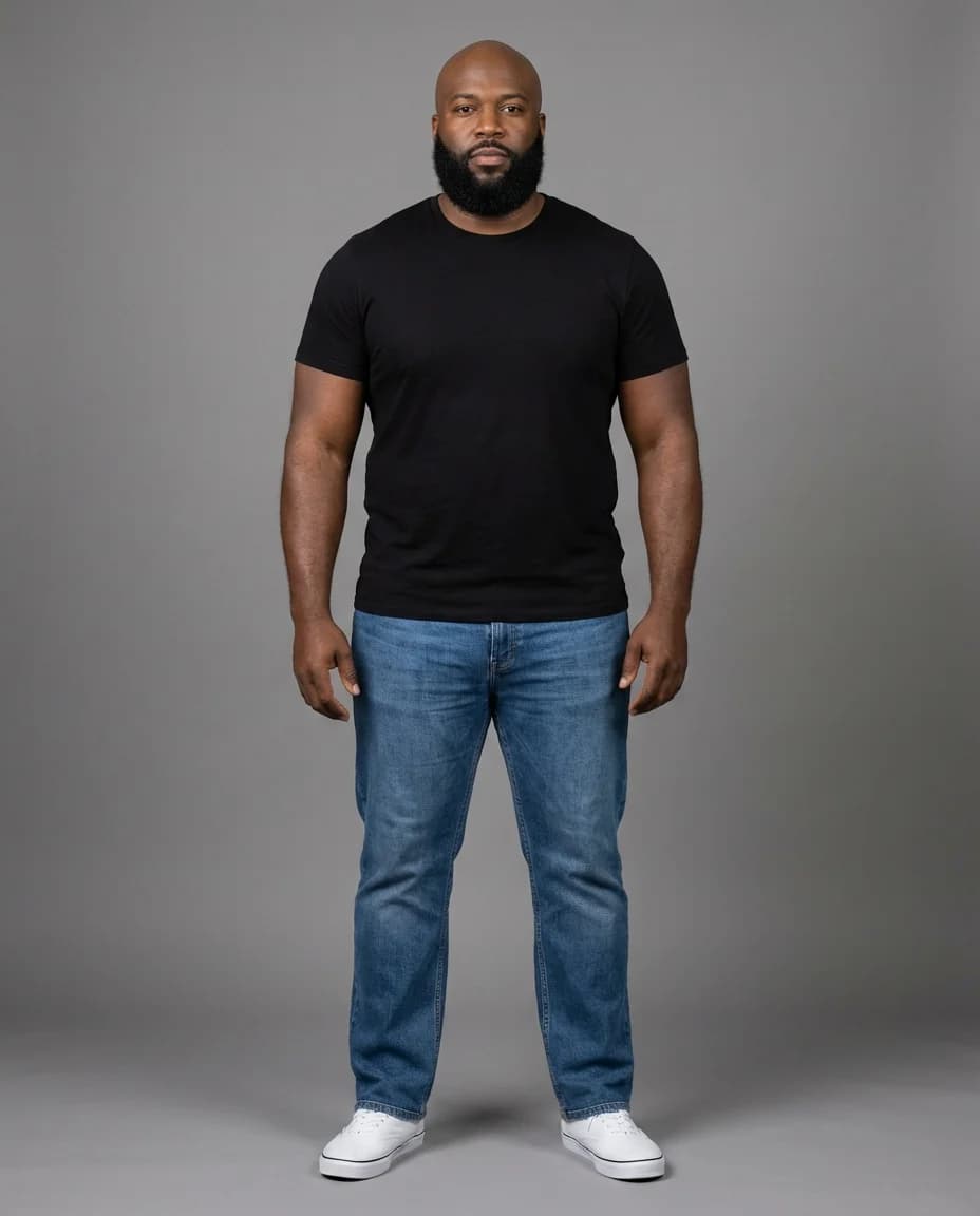 AI fashion photoshoot - plus-size editorial model