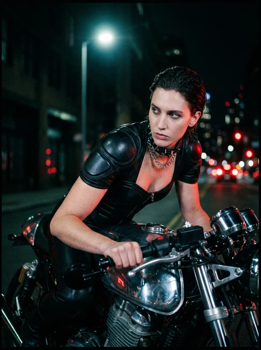 Bikercore / Motorcore fashion photography example 2